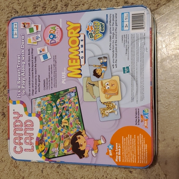Dora the Explorer Candy Land Plus Go Deego Go Memory Game in Collectible Tin - Picture 4 of 4
